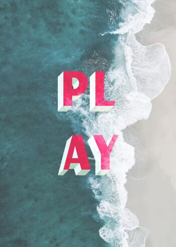Play Typography Beach Print - 50x70 - Mat 1