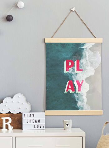 Play Typography Beach Print - 50x70 - Mat 2