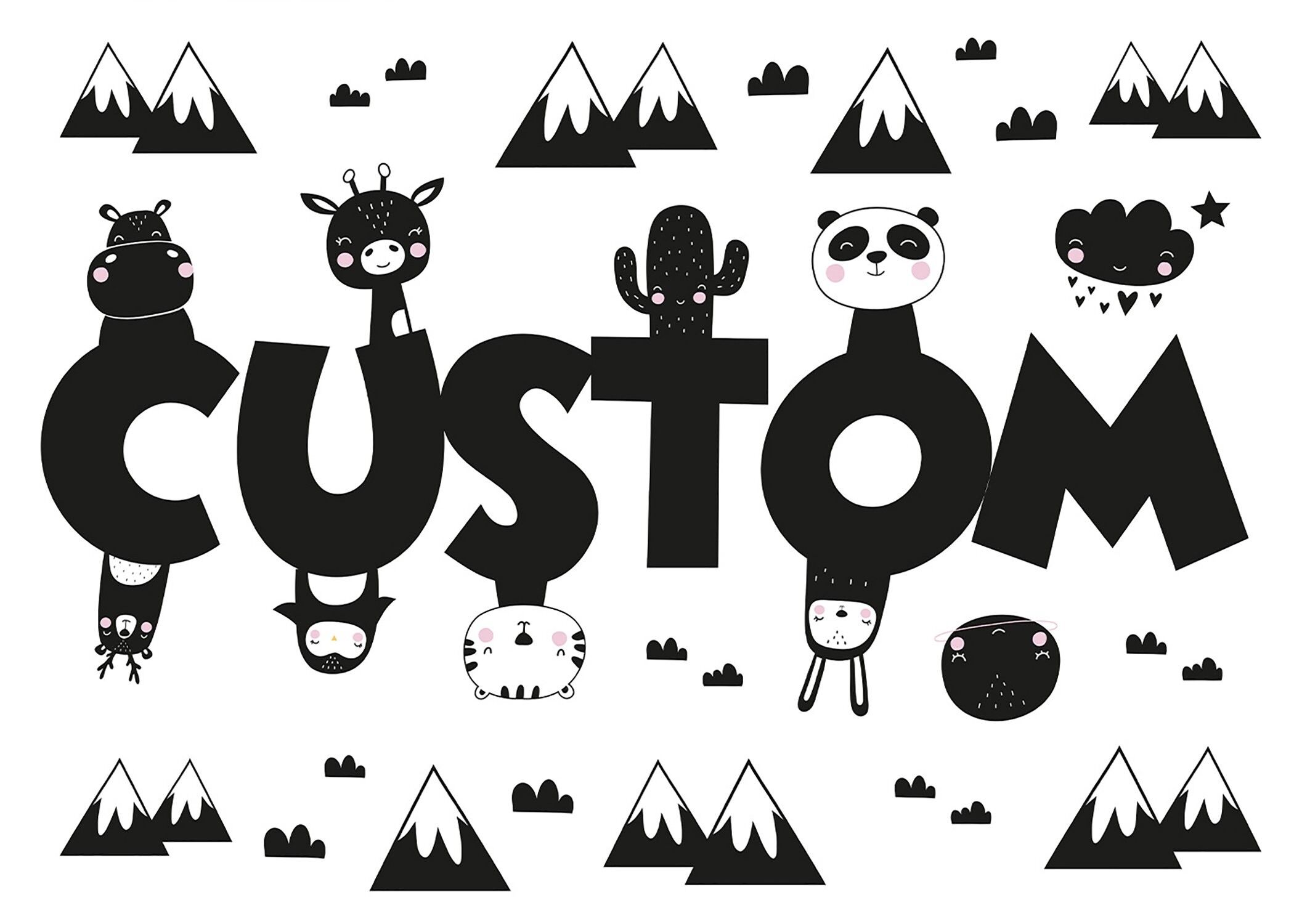 Critters Personalised Name Print - 50x70 - Matte