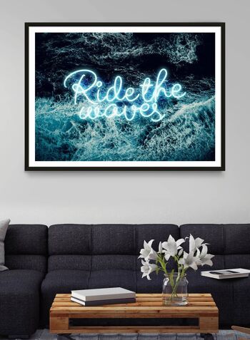 Ride The Waves Surf Neon Print - 50x70 - Mat 2