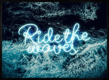 Ride The Waves Surf Neon Print - 50x70 - Mat 3