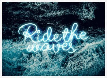 Ride The Waves Surf Neon Print - 50x70 - Mat 4