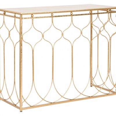 Dmora Console rettangolare, in metallo dorato, colore oro, Misure 41 x 78 x 96,5 cm