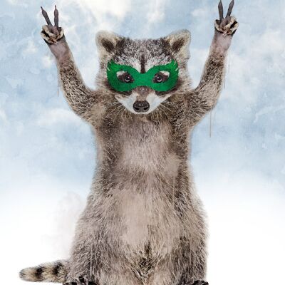 Super Raccoon! Little Heroes Animal Print - 50x70 - Matte