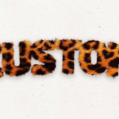 Leopard Print Fur Style Personalised Name Print - 50x70 - Matte