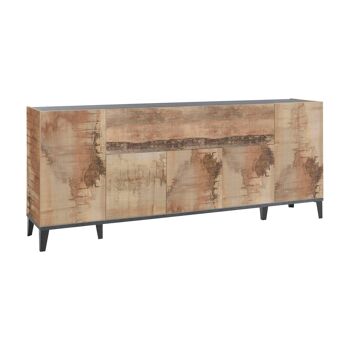 Dmora Buffet moderne à 6 portes, Made in Italy, Buffet de cuisine surélevé, Buffet design de salon, Cm 200x40h82, Ardoise et Érable 2