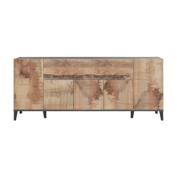 Dmora Buffet moderne à 6 portes, Made in Italy, Buffet de cuisine surélevé, Buffet design de salon, Cm 200x40h82, Ardoise et Érable 4