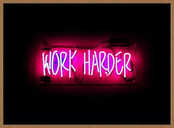 Work Harder Neon Landscape Print - 50x70 - Mat 5