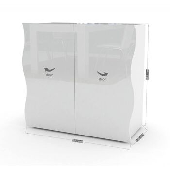 Buffet moderne Dmora, Buffet design avec 2 portes, Made in Italy, Meuble TV, Buffet de salon, 90x40h81 cm, Couleur blanc brillant 4