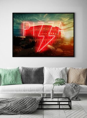 Pizza Sign Rome Neon Print - 50x70 - Mat 2