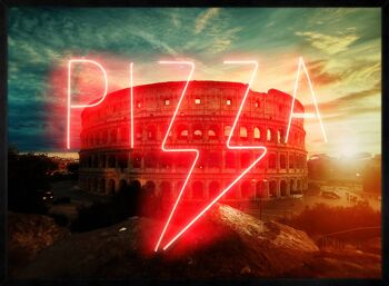 Pizza Sign Rome Neon Print - 50x70 - Mat 3