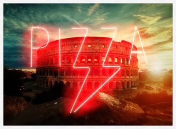 Pizza Sign Rome Neon Print - 50x70 - Mat 4