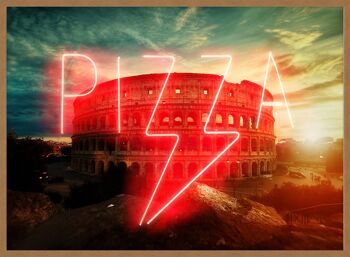 Pizza Sign Rome Neon Print - 50x70 - Mat 5