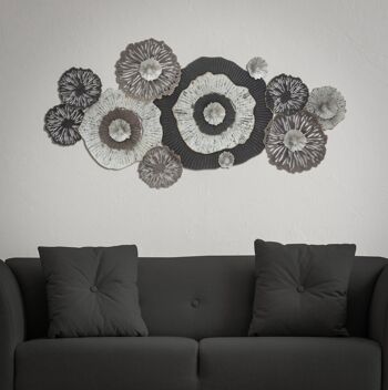 Décoration murale Dmora, Fer, Avec motif floral, Dimensions : 133 x 7 x 67 cm 6