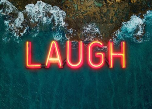 Laugh Neon Ocean Print - 50x70 - Matte