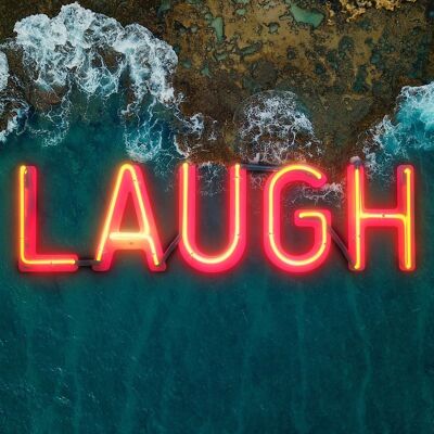 Laugh Neon Ocean Print - 50x70 - Matte