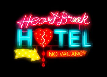 Heartbreak Hotel Sign Neon Print - 50x70 - Mat 1