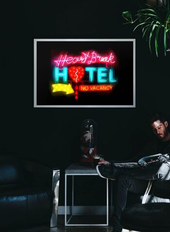 Heartbreak Hotel Sign Neon Print - 50x70 - Mat 2