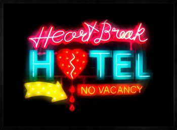 Heartbreak Hotel Sign Neon Print - 50x70 - Mat 3