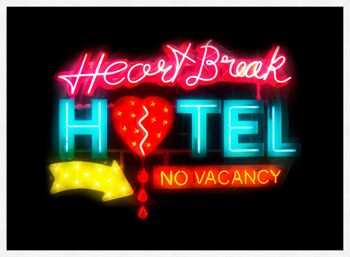 Heartbreak Hotel Sign Neon Print - 50x70 - Mat 4