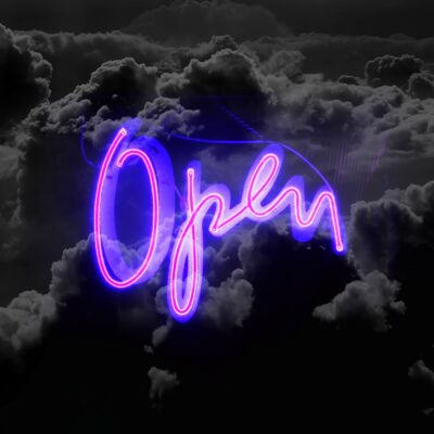 Open Clouds Purple Neon Print - 50x70 - Mat