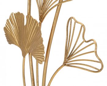 Dmora Décoration en métal doré, avec des feuilles, couleur or, Mesure 11,5 x 41,5 x 26 cm 2