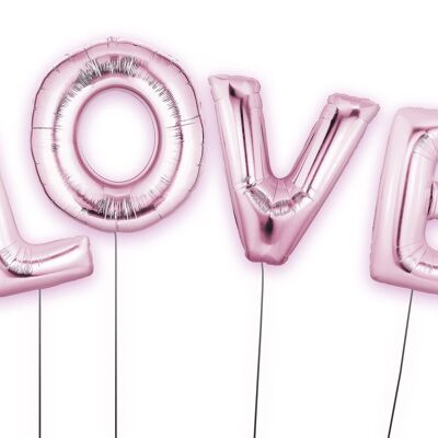 Impression de ballons de fête en aluminium rose d'amour - 50x70 - Mat