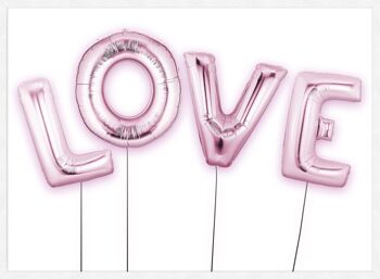 Impression de ballons de fête en aluminium rose d'amour - 50x70 - Mat 4