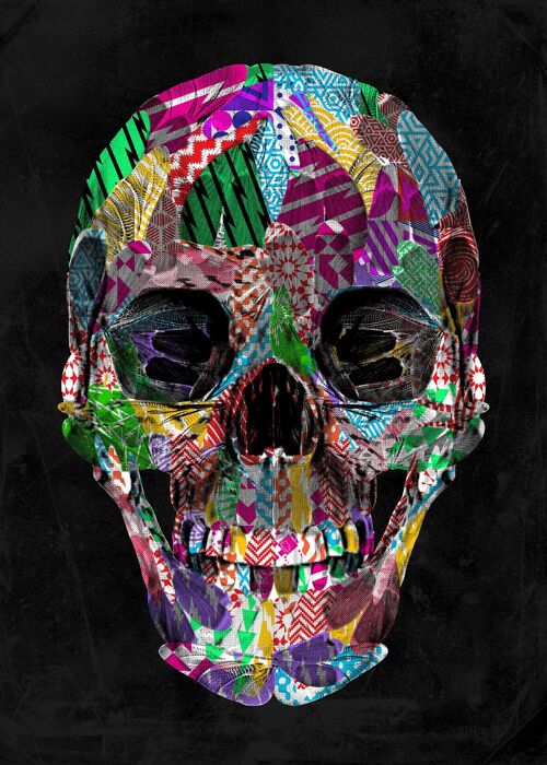 Geometric Pattern Skull Print - 50x70 - Matte