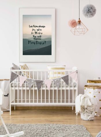 Let Him Sleep Mountains Quote Print - 50 x 70 - Mat 2