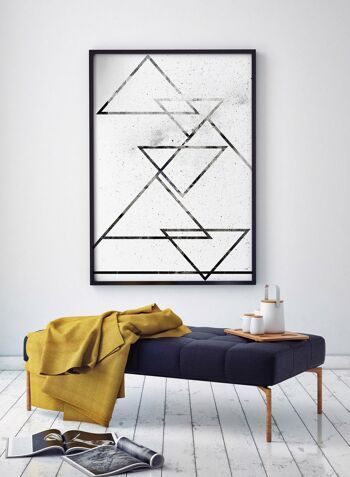 Imprimé Triangles Noirs - 50x70 - Mat 2