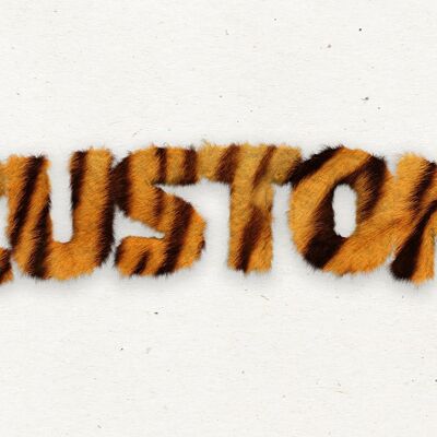 Tiger Stripe Fur Personalised Name Print - 50x70 - Matte