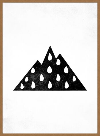 Impression de gouttes de pluie Silhouette de montagne - 50x70 - Mat 5