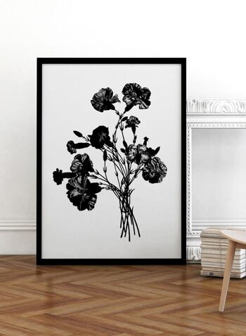Bouquet Vintage Noir et Blanc 1 - 50x70 - Mat 2