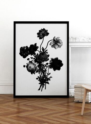 Bouquet Vintage Noir et Blanc 2 - 50x70 - Mat 2
