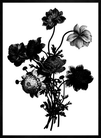 Bouquet Vintage Noir et Blanc 2 - 50x70 - Mat 3