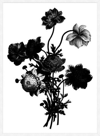 Bouquet Vintage Noir et Blanc 2 - 50x70 - Mat 4