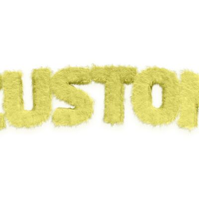 Stampa del nome personalizzata in stile pelliccia gialla pastello - 50x70 - Matte