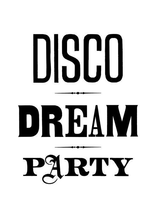 Disco Dream Party Type Print - 50x70 - Matte