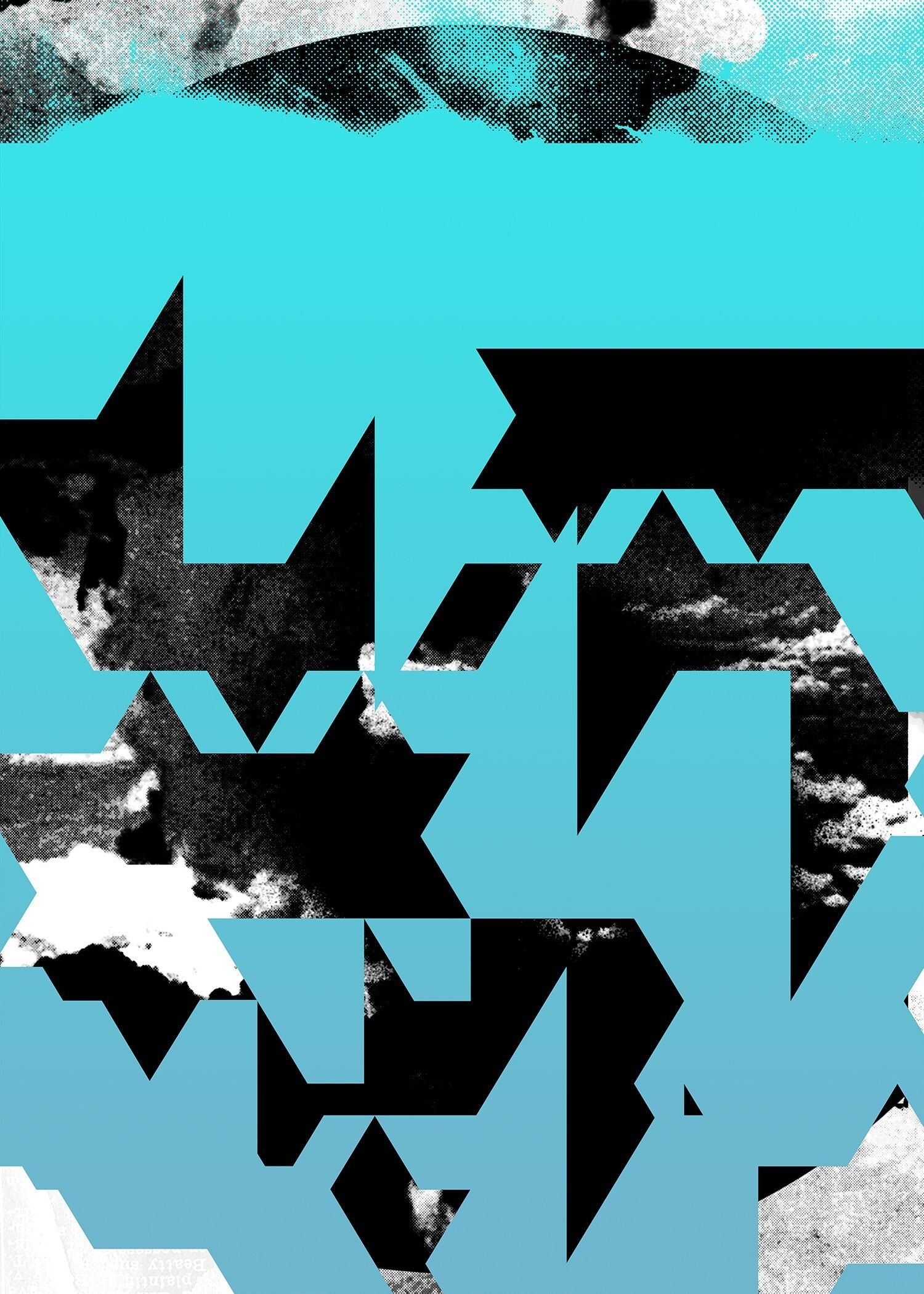 Stampa geometrica astratta blu - 50x70 - Opaco