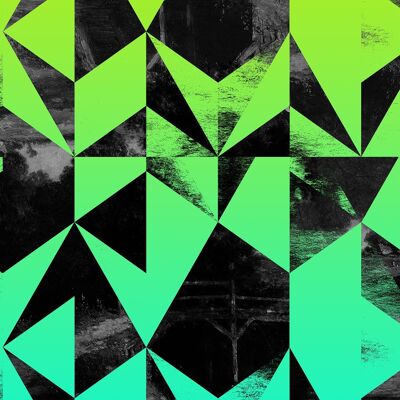 Geometric Triangles Green Print - 50x70 - Matte