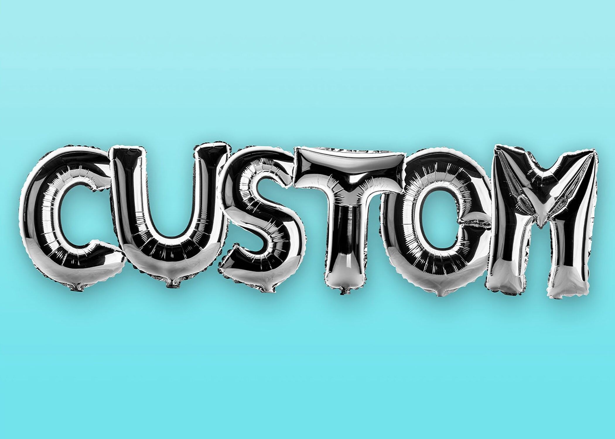 Folienballon-Stil Personalisierter Name Blaupause - 50x70 - Matt