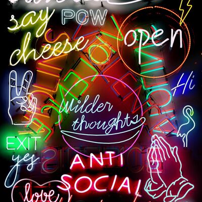 Neon Sign Mashup Print - 50x70 - Matte