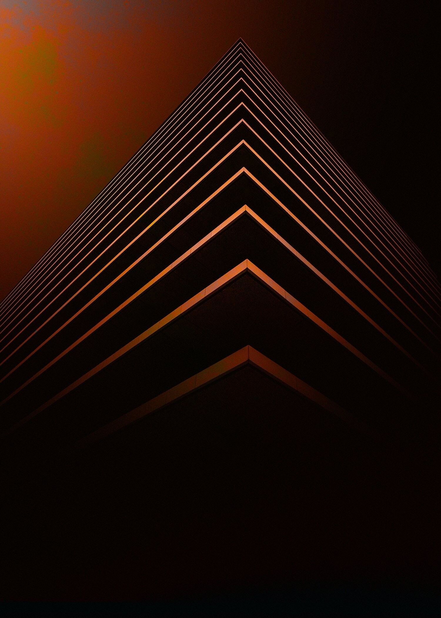 Orange Pyramid Geometric Print - 50x70 - Matt