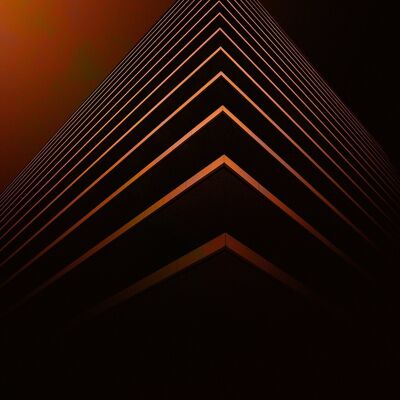 Orange Pyramid Geometric Print - 50x70 - Matte