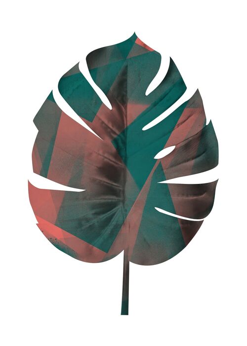 Oversized Tropical Leaf 1 White Print - 50x70 - Matte