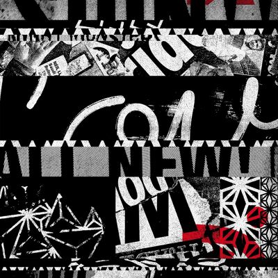 Impression de typographie abstraite déchiquetée 2 - 50 x 70 - Mat
