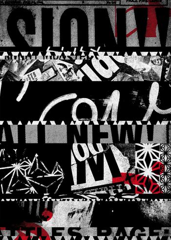 Impression de typographie abstraite déchiquetée 2 - 50 x 70 - Mat 1