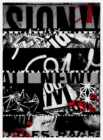 Impression de typographie abstraite déchiquetée 2 - 50 x 70 - Mat 4