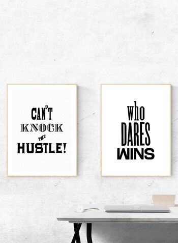 Can't Knock The Hustle Quote Print - 50 x 70 - Mat 2